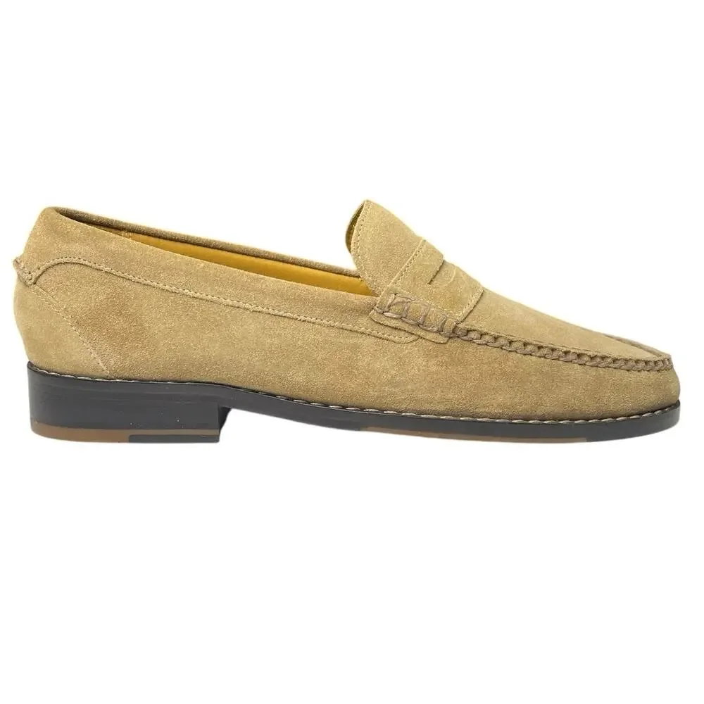 EUC - Cole Haan Pinch Prep Birchbeige Suede Penny Loafers